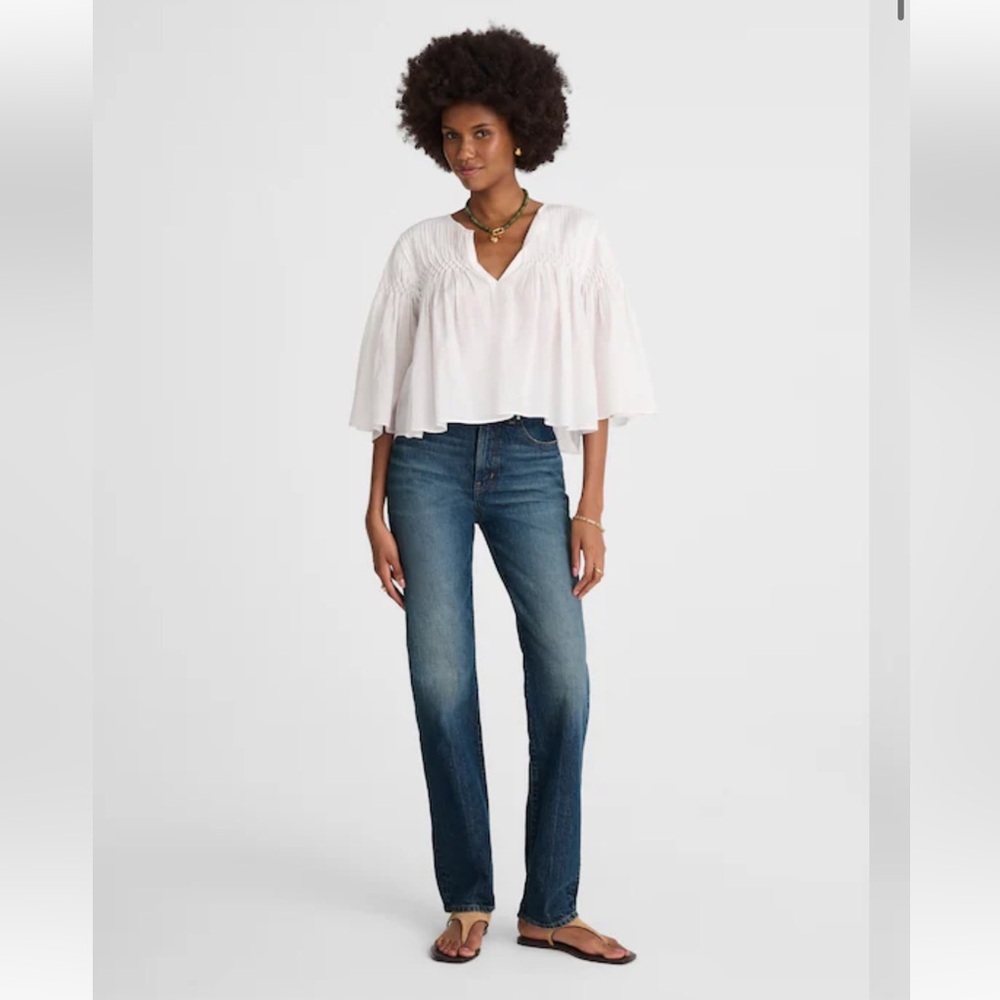 Madewell Straight-Leg Jeans in Medium Blue Wash in 27 Tall
